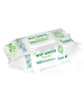 Lingettes nettoyantes et désinfectantes Wip’Anios Excel - Sachet de 100
