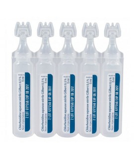 Mini-doses Chlorhexidine aqueuse 0,5% colorée (10 X 5 mL) - Laboratoires Gilbert