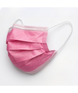 Masque chirurgical rose type 2 avec élastiques 3 plis
